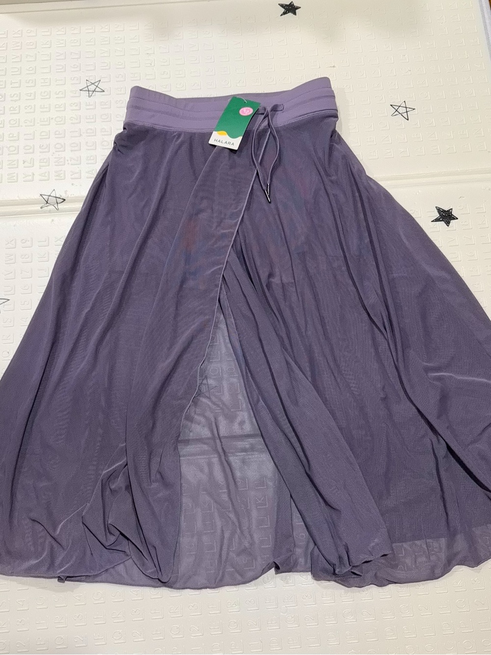 HALARA Lavender Wrap Skirt — Flowing Skater Midi